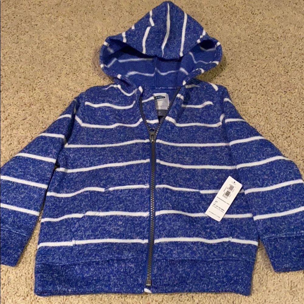 Old Navy toddler Boys striped zip up hoodie